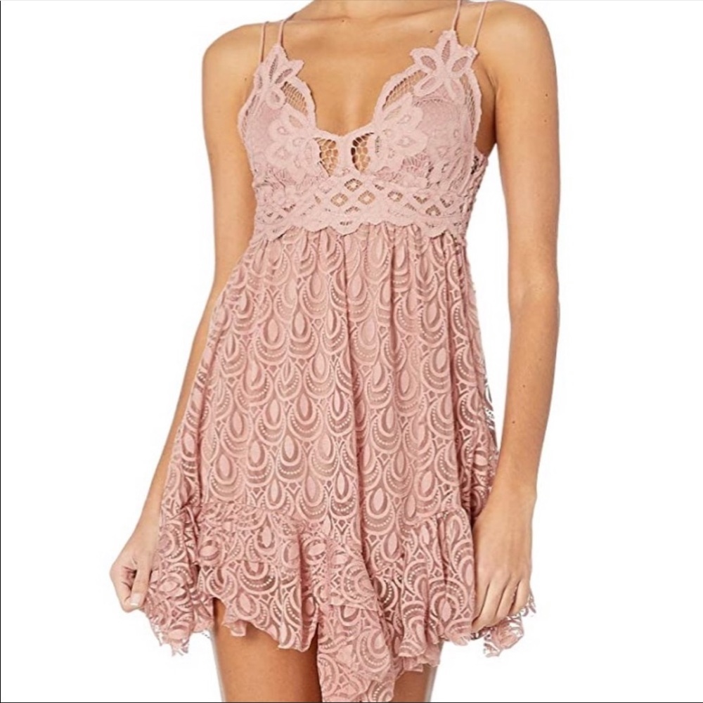 Free People S M Adella Mini Dress Ballet Pink